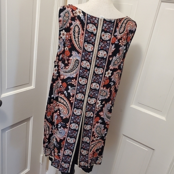 NWT J.Jill Paisley Print Double Layer Sleeveless Tunic/Dress Size XL - Picture 4 of 12